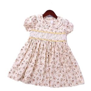 Viola Cream Floral Smock Dress
