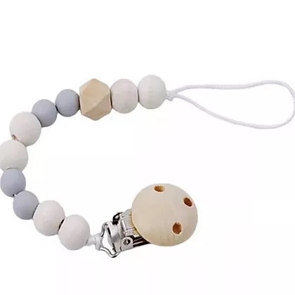 Grey Silicone Soother Dummy Clip