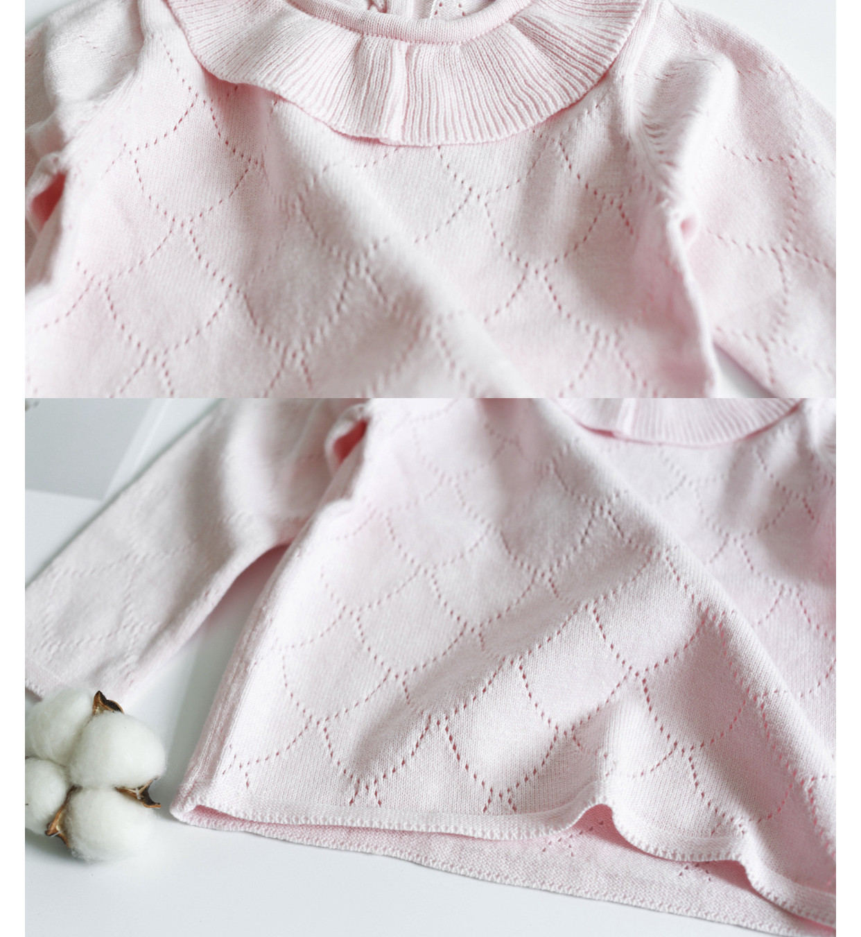 Pink Jumper with Frill Collar - Image 2