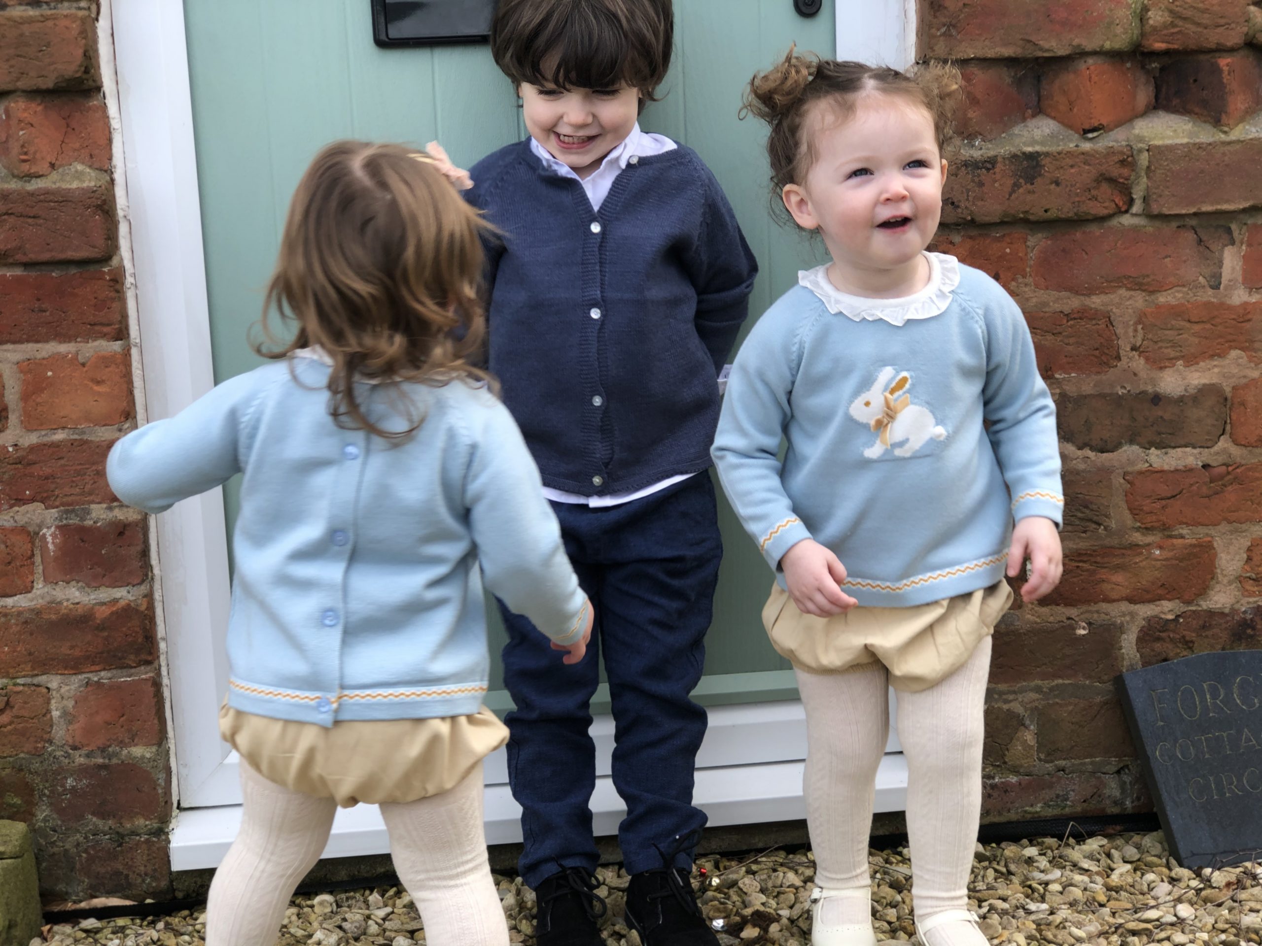 Rabbit Bunny Blue Jumper with Collar Cashmere Mix - Image 6