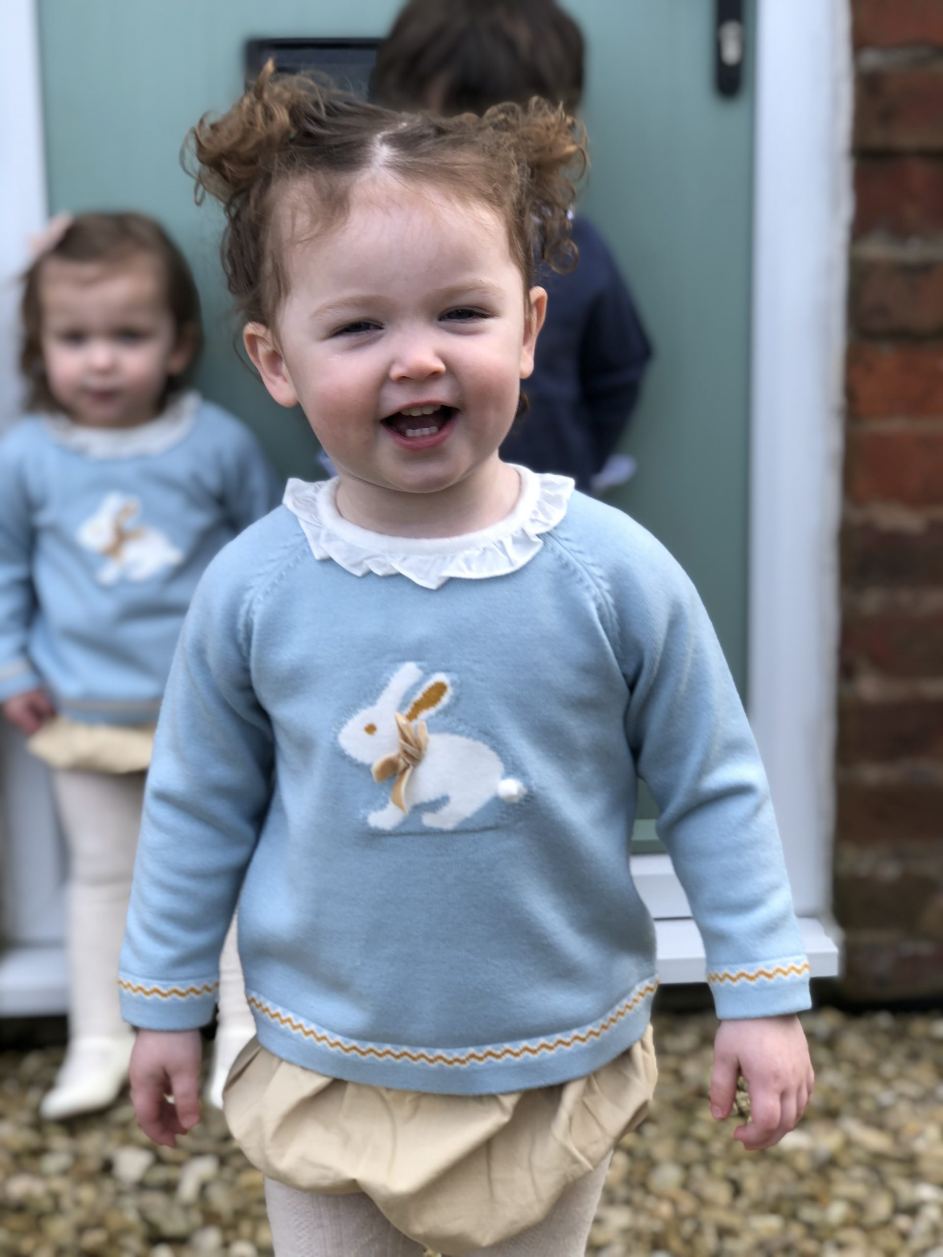 Rabbit Bunny Blue Jumper with Collar Cashmere Mix - Image 5