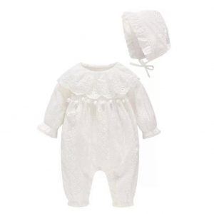 The Harriet Romper with puff sleeves