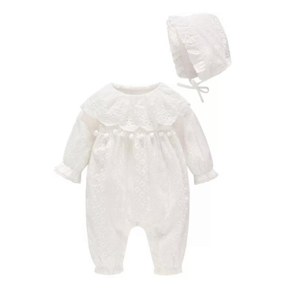 The Harriet Romper with puff sleeves