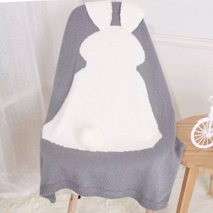 Soft Rabbit Blanket in Grey