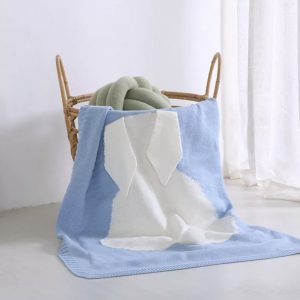 Soft Rabbit Blanket in Blue