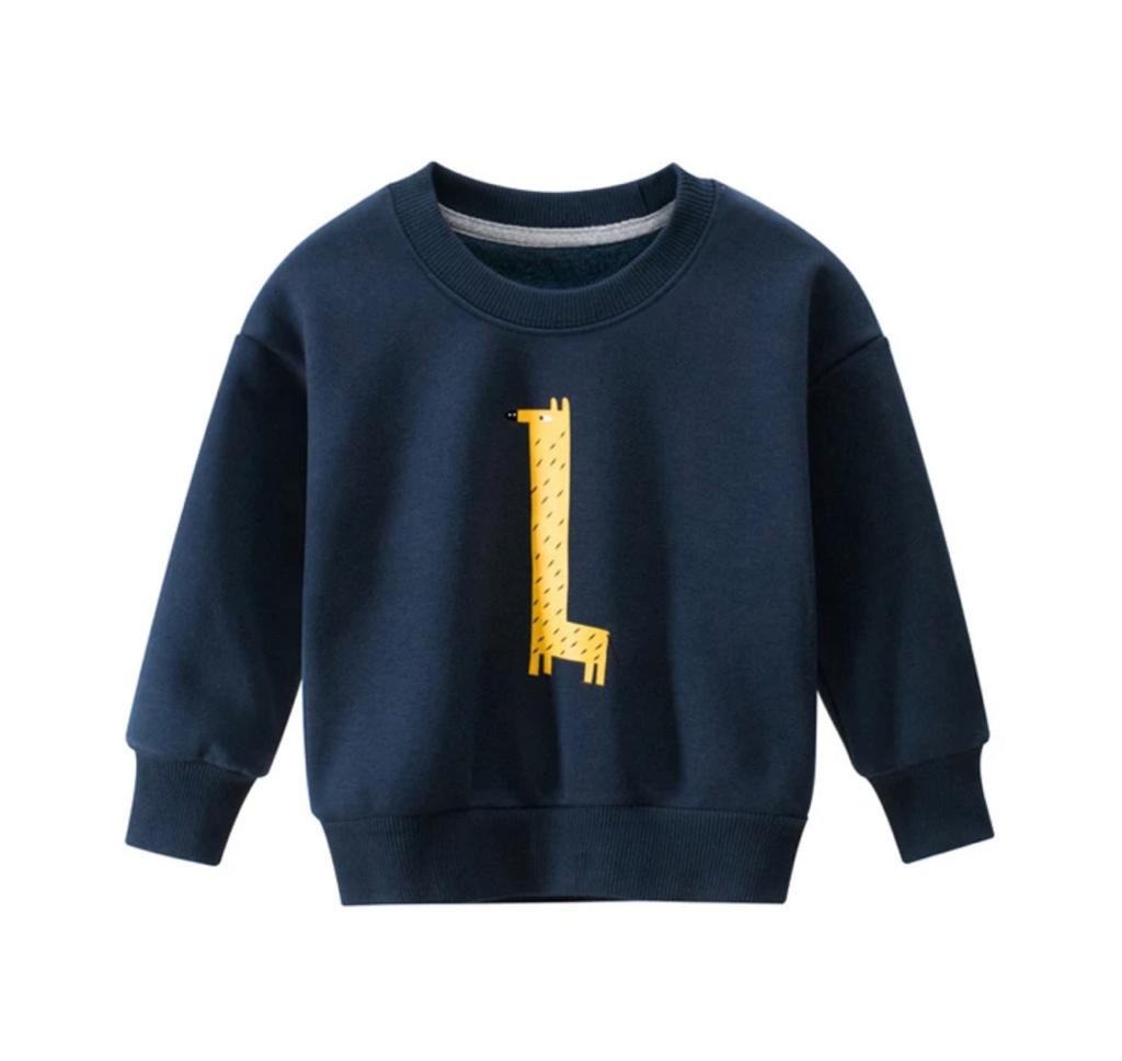 Navy Blue Giraffe Sweatshirt