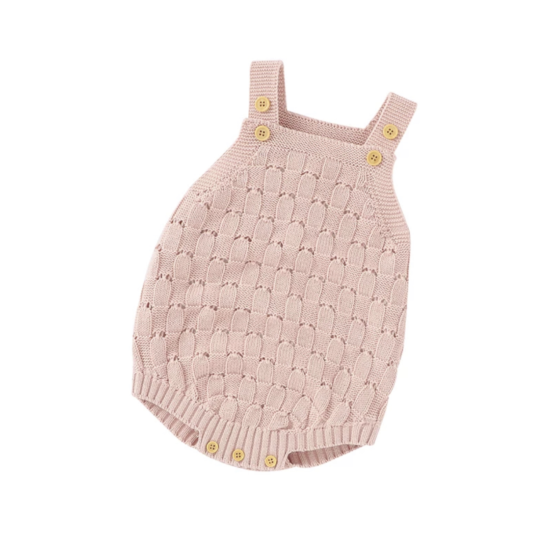 The Pink Knitted Bethany Romper
