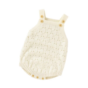The Cream Knitted Bethany Romper