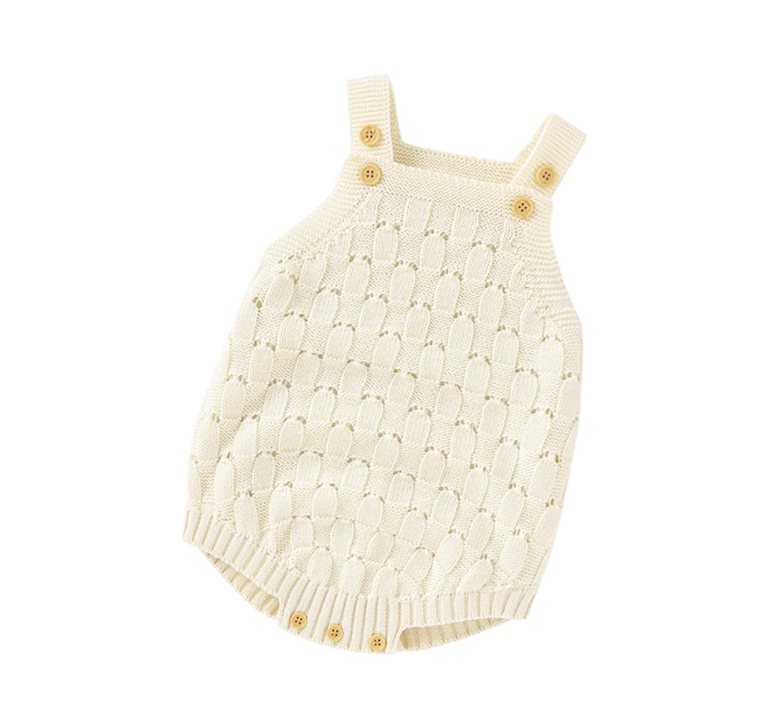 The Cream Knitted Bethany Romper