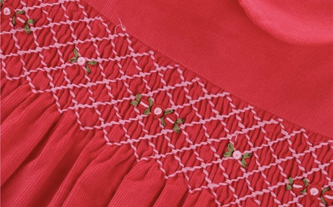 The Grace Smocked Dress in Red - Image 2