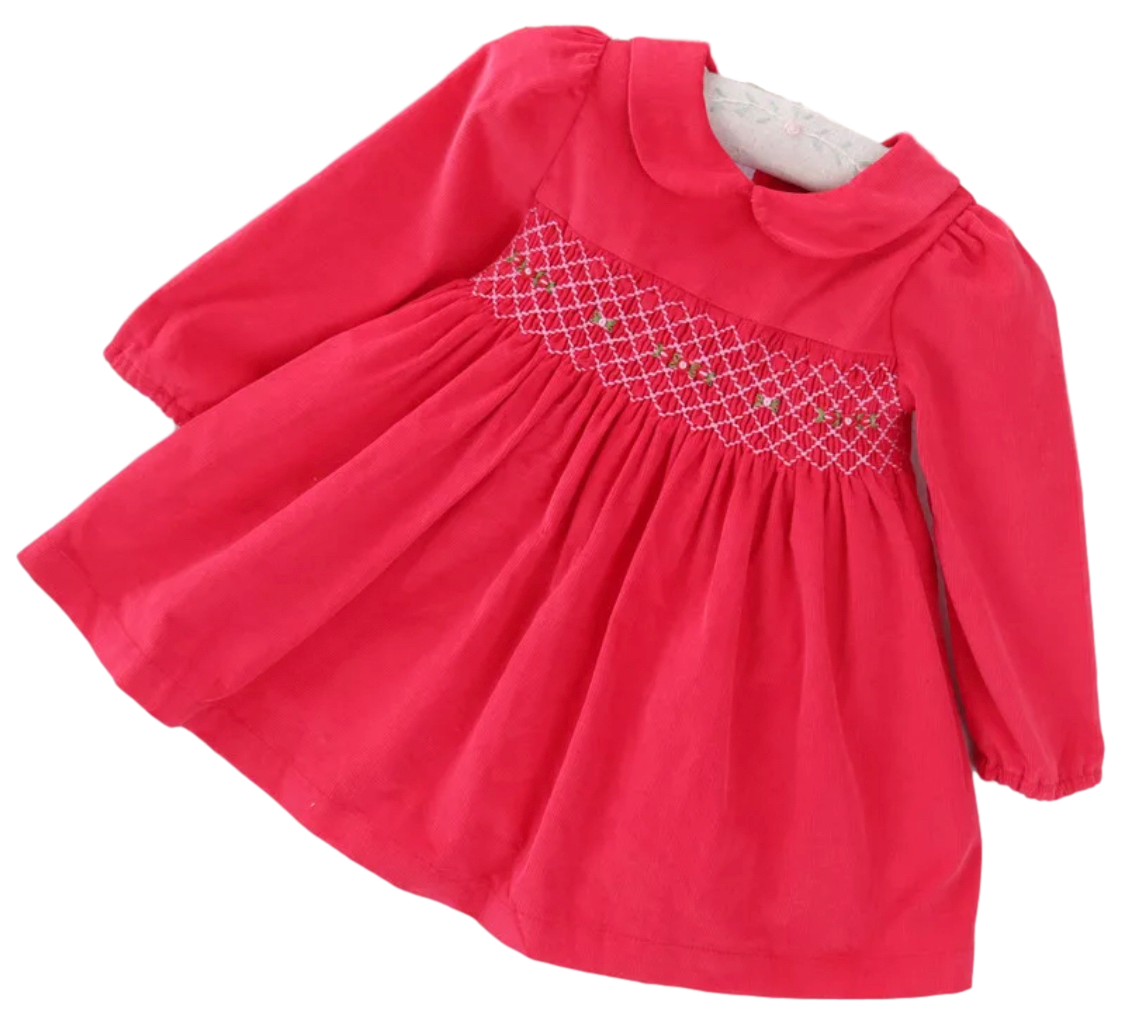 The Grace Smocked Dress in Red