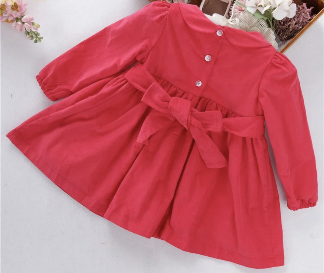 The Grace Smocked Dress in Red - Image 3