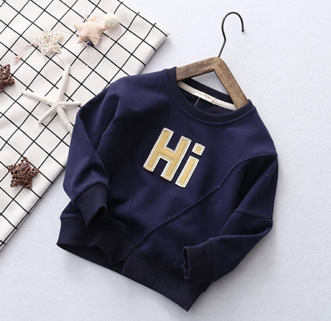 HI Slogan Crew Neck Jumper