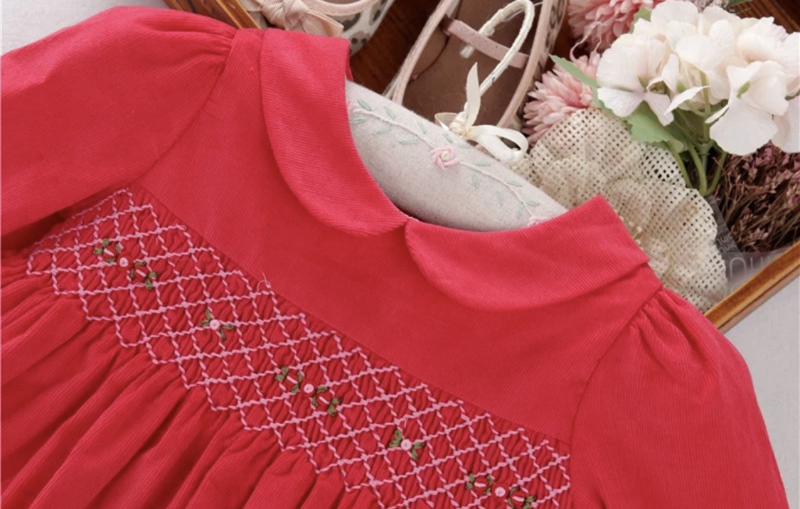 The Grace Smocked Dress in Red - Image 6