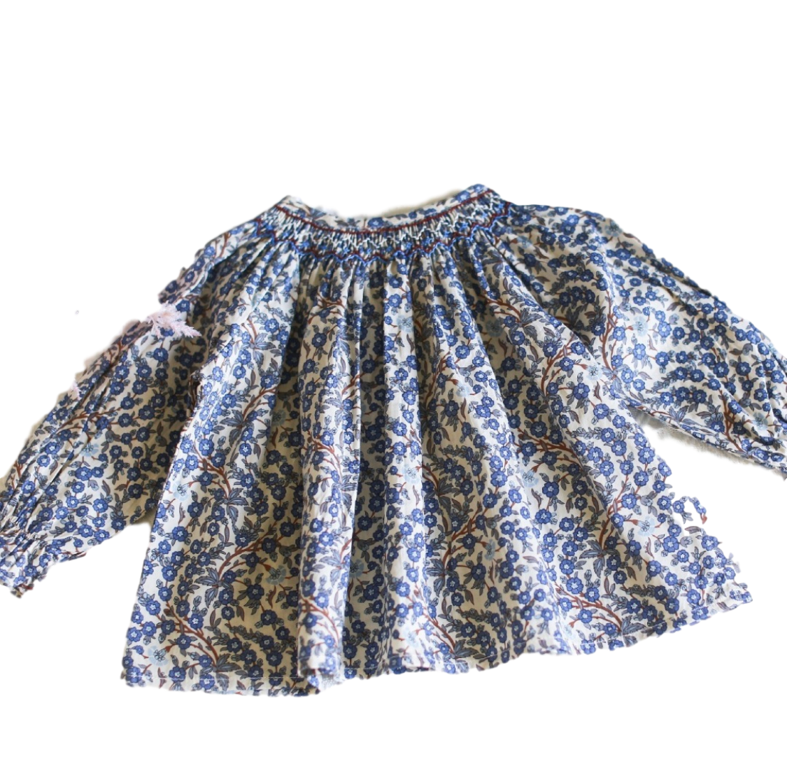 Floral Blouse in Midnight Blue
