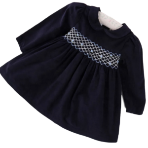 The Grace Smocked Dress in Navy