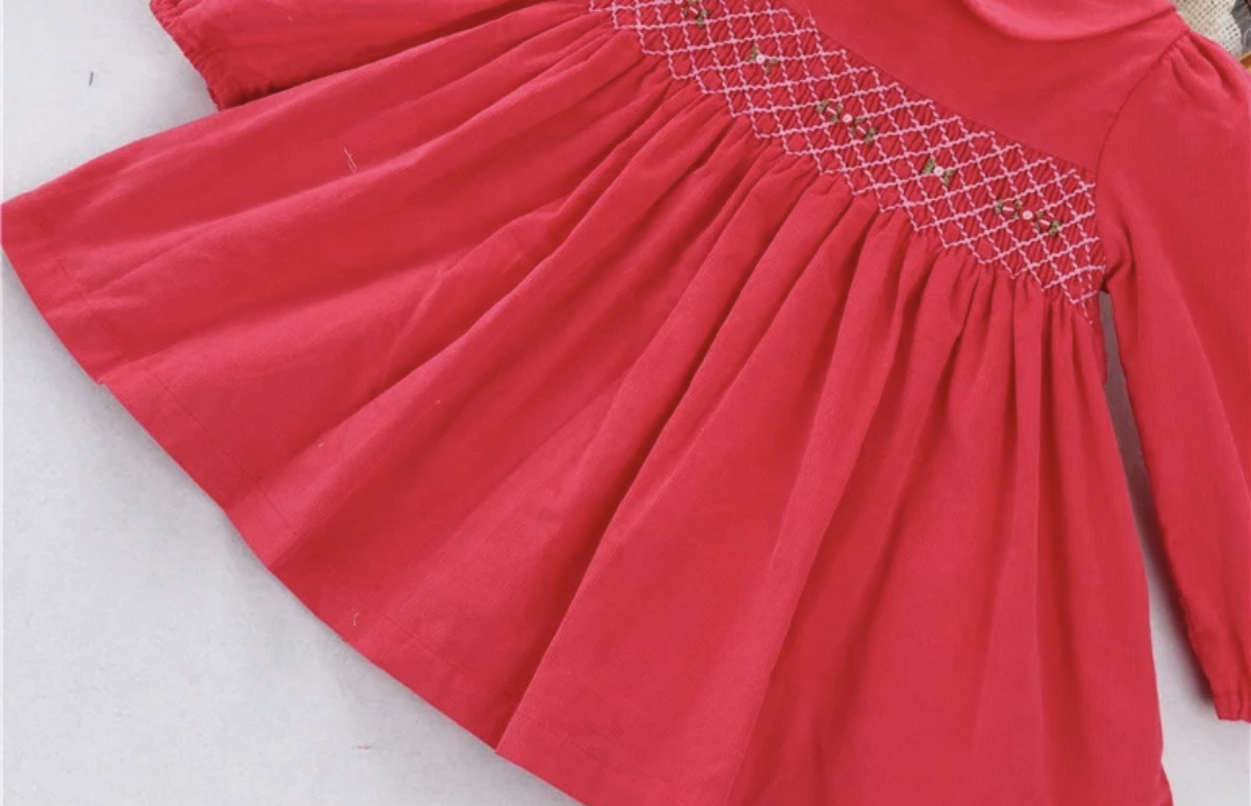 The Grace Smocked Dress in Red - Image 5
