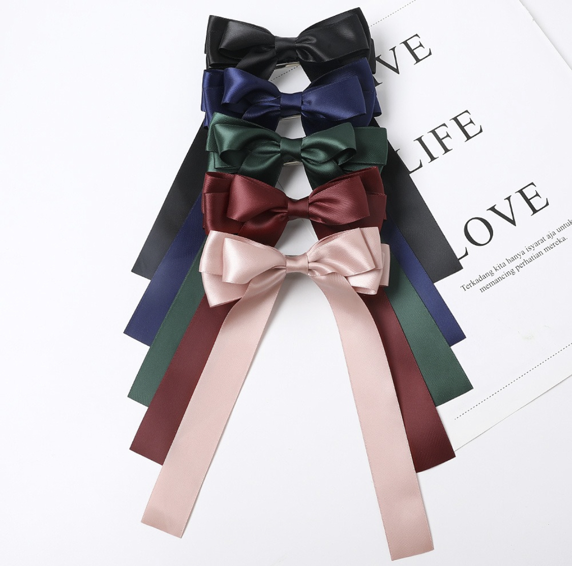 Large Navy Bow Clip