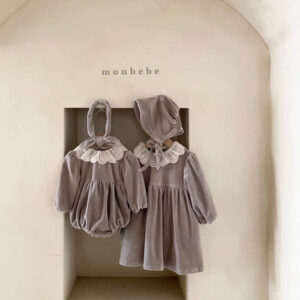 The Mono Velvet Dress in Grey