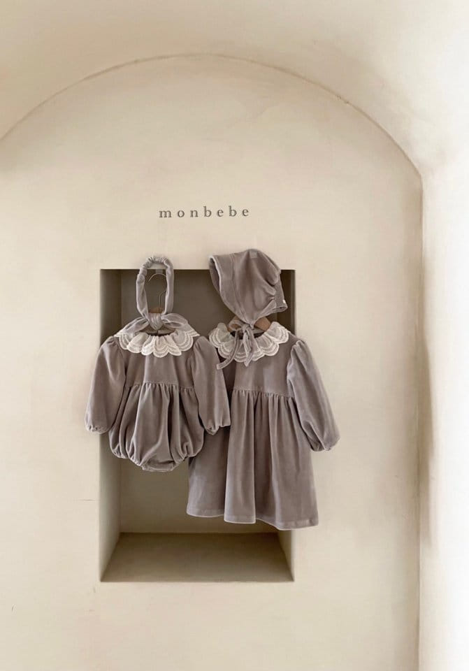 The Mono Velvet Dress in Grey