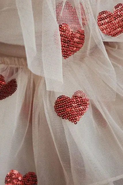 Gold Love Heart Tulle Party Dress - Image 4